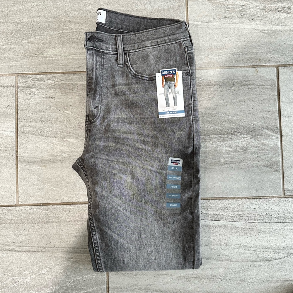 Denizen by Levis Men's 288 Skinny Fit Jeans - Gray Wash Sz 36x32 Flex Fabric